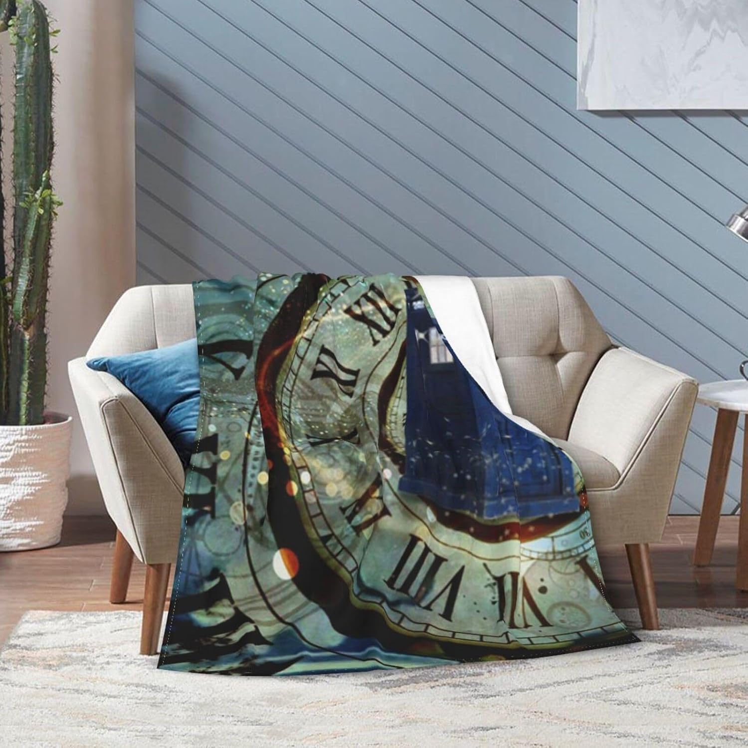 Doctor Dr Who Police Box Mice Reversible Flannel Throw Blanket- Ultra Soft Lightweight for Bed, Sofa, Travel & Camping 50"X40" Inch - Image 6