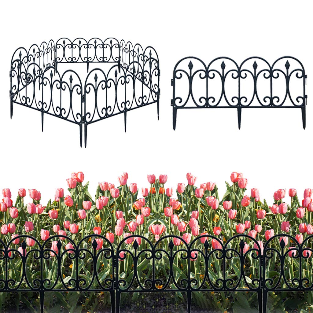 WASTEBIN 5pcs Decorative Garden Fence Outdoor Rustproof Landscape Wire Border Folding Patio Fences Flower Bed Fencing Barrier