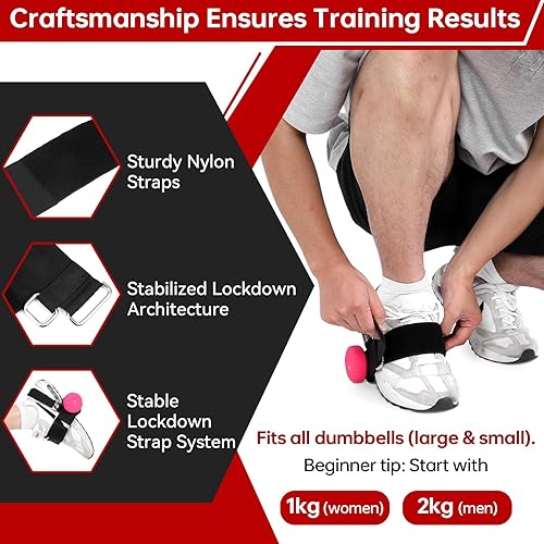 Miniatura 3 de Pesas de tobillo ajustables para hombres y mujeres, paquete de 2 unidades, correas de entrenamiento de tobillo para entrenamiento de gimnasio y