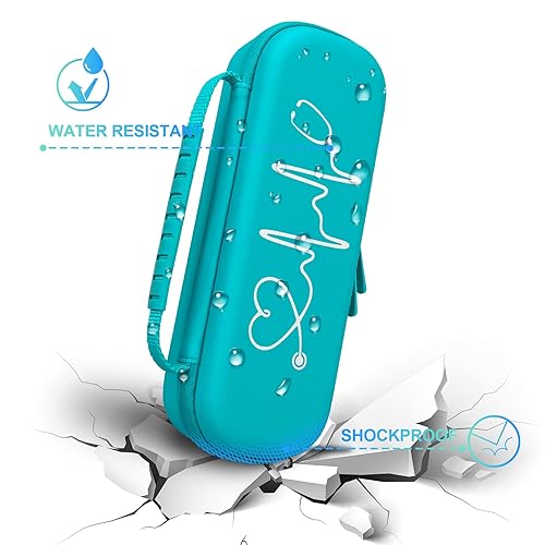 Vista 44 de BOVKE - Funda de transporte para estetoscopio Littmann Classic III 3M, espacio adicional para martillo Taylor Percussion Reflex y linterna LED Negro