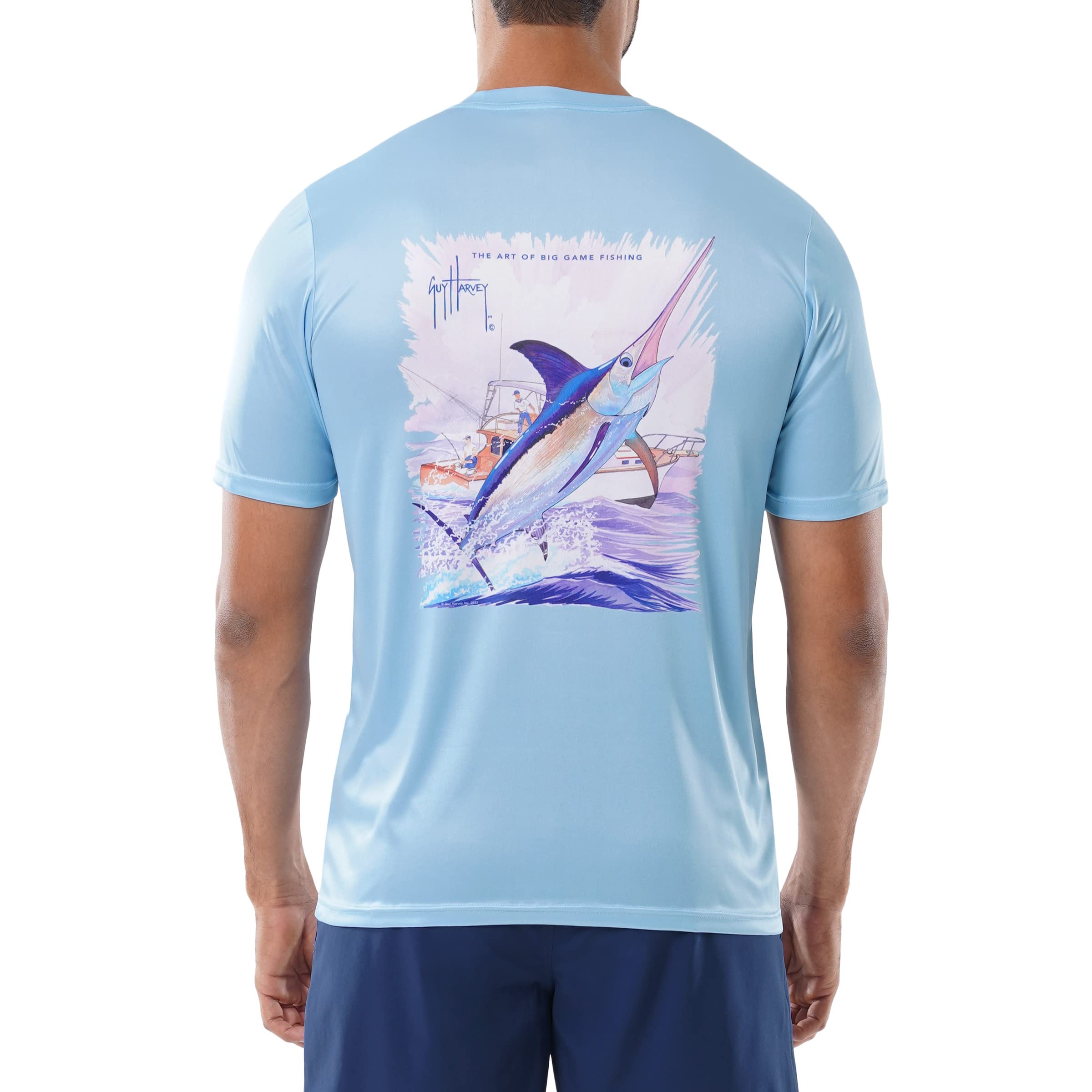 Guy Harvey Men's Short Sleeve Performance T-Shirt with UPF 30+ Sun Protection