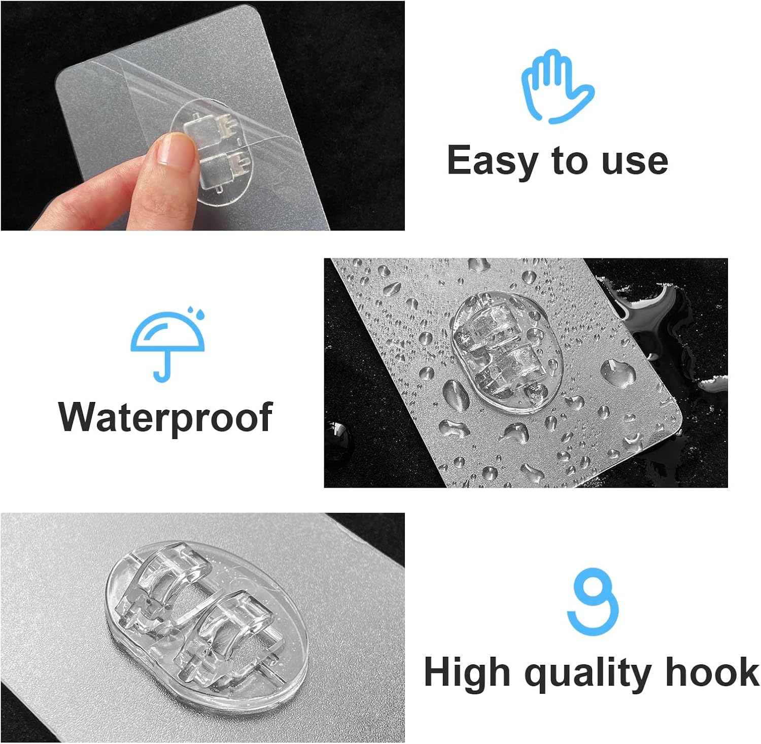 Upgraded Shower Caddy Adhesive Replacement,Strong Adhesive Hooks for Shower Caddy, Waterproof Shower Shelf Adhesive, Shower Adhesive Strips for Shower Organizer and Kitchen Racks (5 Pcs(Triple Hooks)) thumbnail