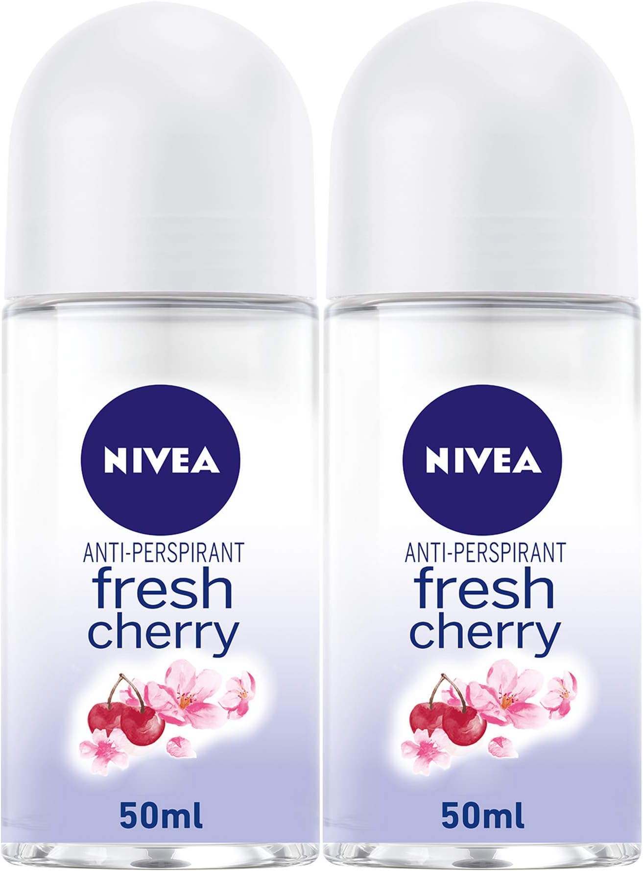 Nivea Fresh Cherry Antiperspirant Roll On For Women, 2 X 50 ML