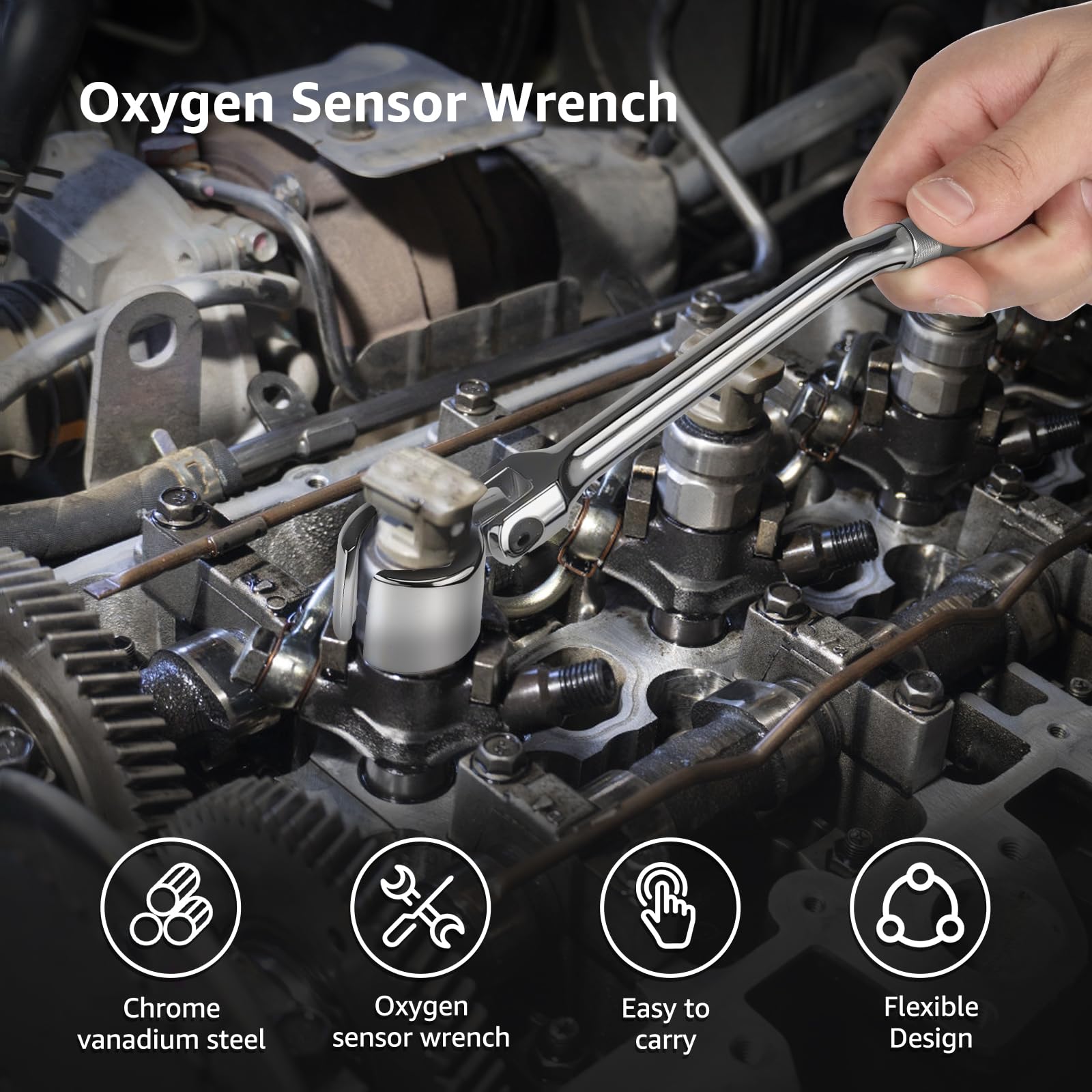 1/8 In Size Hex Keys & Hex Wrenches Oxygen Sensor Socket Wrench Flexible Head 7 8 Inch Hex A 1005227 - Foto 7