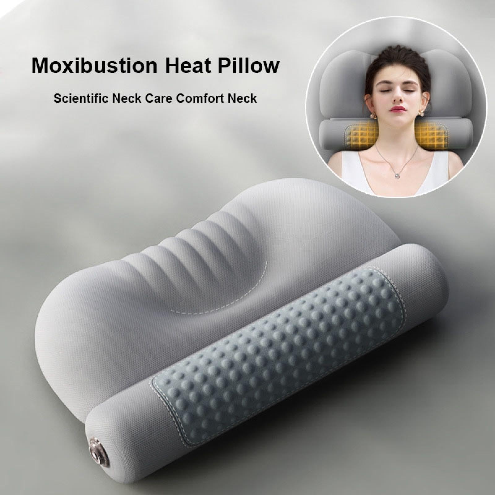 Moxibustion Nackenkissen Hot Compress Halswirbelsäule Kissen zum Schutz der starken Wirbel zum Schlafen Weiches Memory Foam Kissen Schlafen Spezial Zylinder Akupunktur und Moxibustion Kissen