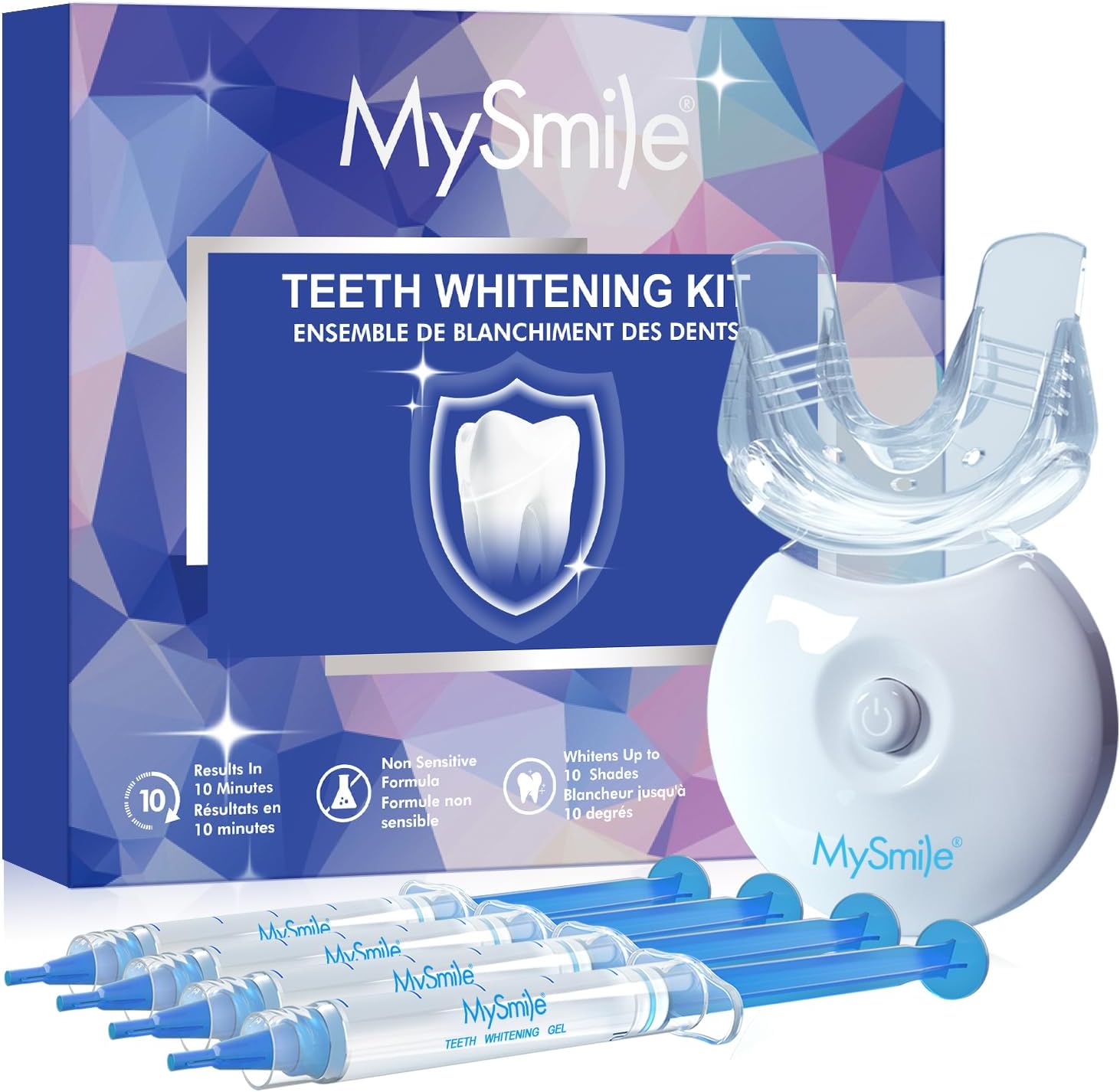 MySmile Teeth Whitening Kit with Whitening Light, NonSensitive Teeth