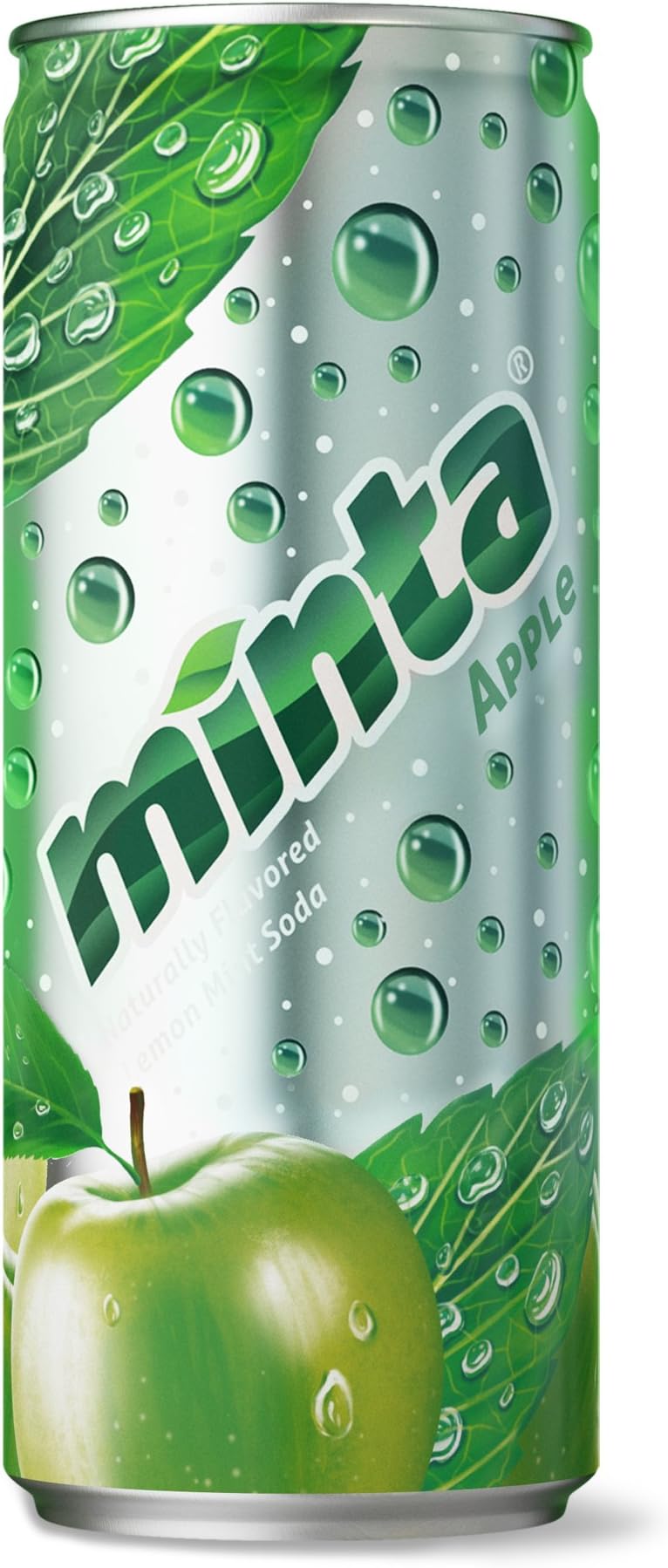 Minta Naturally Flavored Sparkling Mint Beverage, Apple, 10 Fluid Ounce (24 Count)