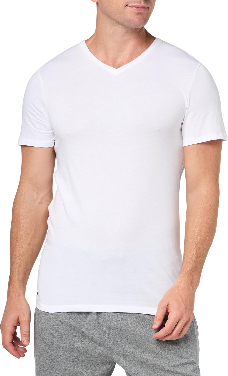 Lacoste Mens 100% Cotton Regular Fit V-Neck T-Shirt 3-Pack - Image 2