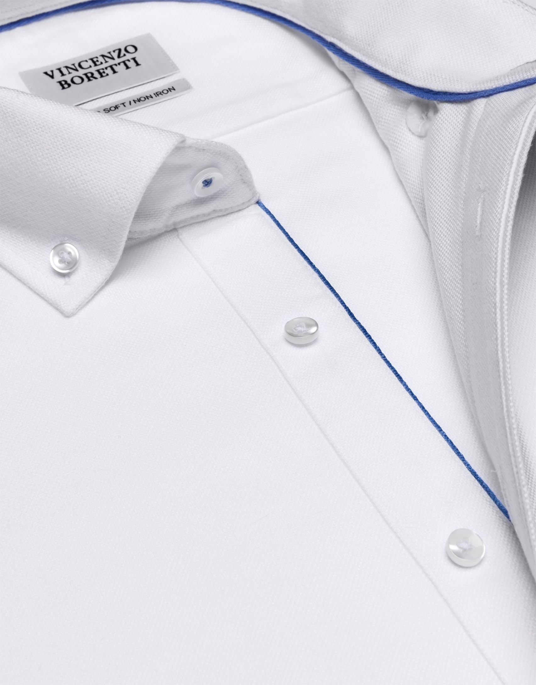 Vincenzo Boretti Chemise, Regular-fit/Taille Normale, sergé - Infroissable