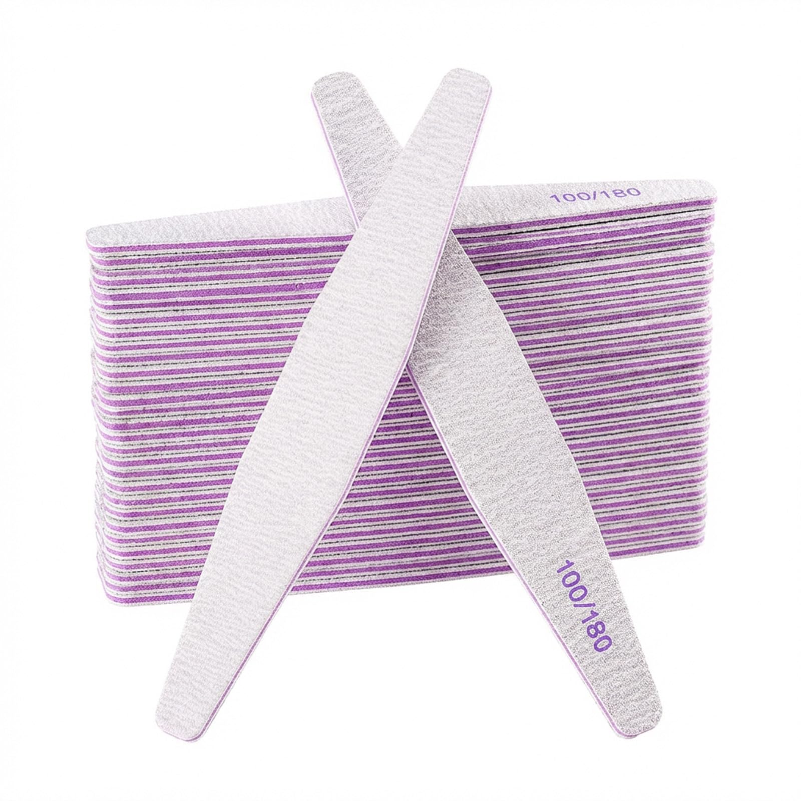 20 x Nail Files Professional Double-Sided Reusable Nail File 100/180 Grit for Nail Salons, DIY Nail Art at Home