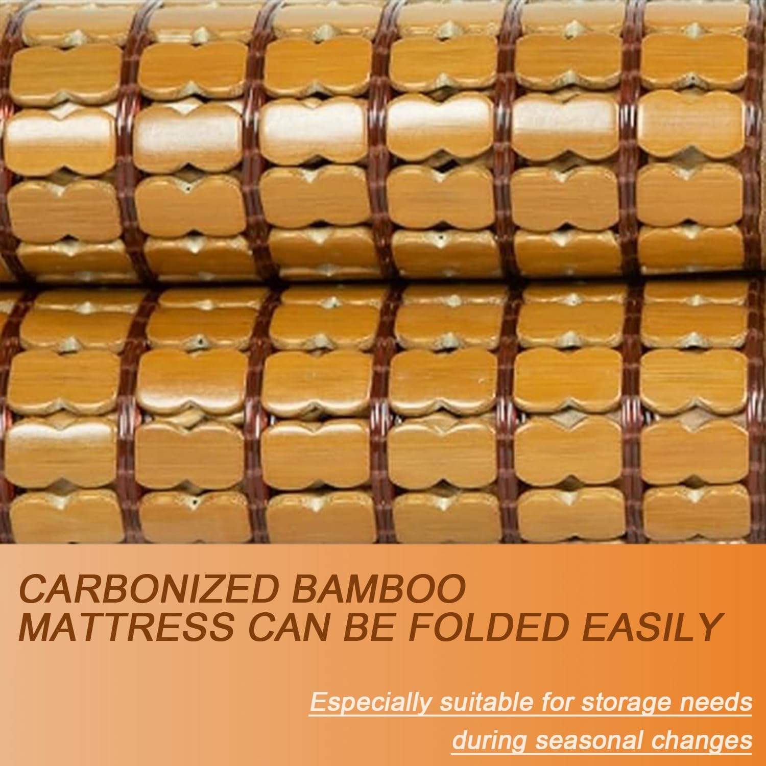 Bamboo Mahjong Summer Mattress Topper, Smooth Cooling Waterproof Mattress Pad, Foldable Summer Sleeping Mat with Backing, for Bedroom, Home, School, Dormitory, Camping, All Ages,100 * 190cm/39 * 75in