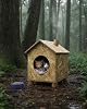Reyo Cat House Outdoor Suitable Wooden Cat House OSB 43x40x37cm - CAT14