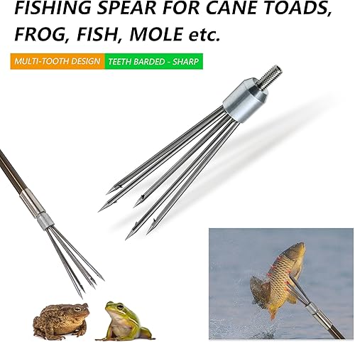 Miniatura 4 de Arpón de pesca, lanza, gaff, tenedor, gancho para rana, sapo, bastón, ranas toro, platija, pez, topo, herramienta de captura de trampas
