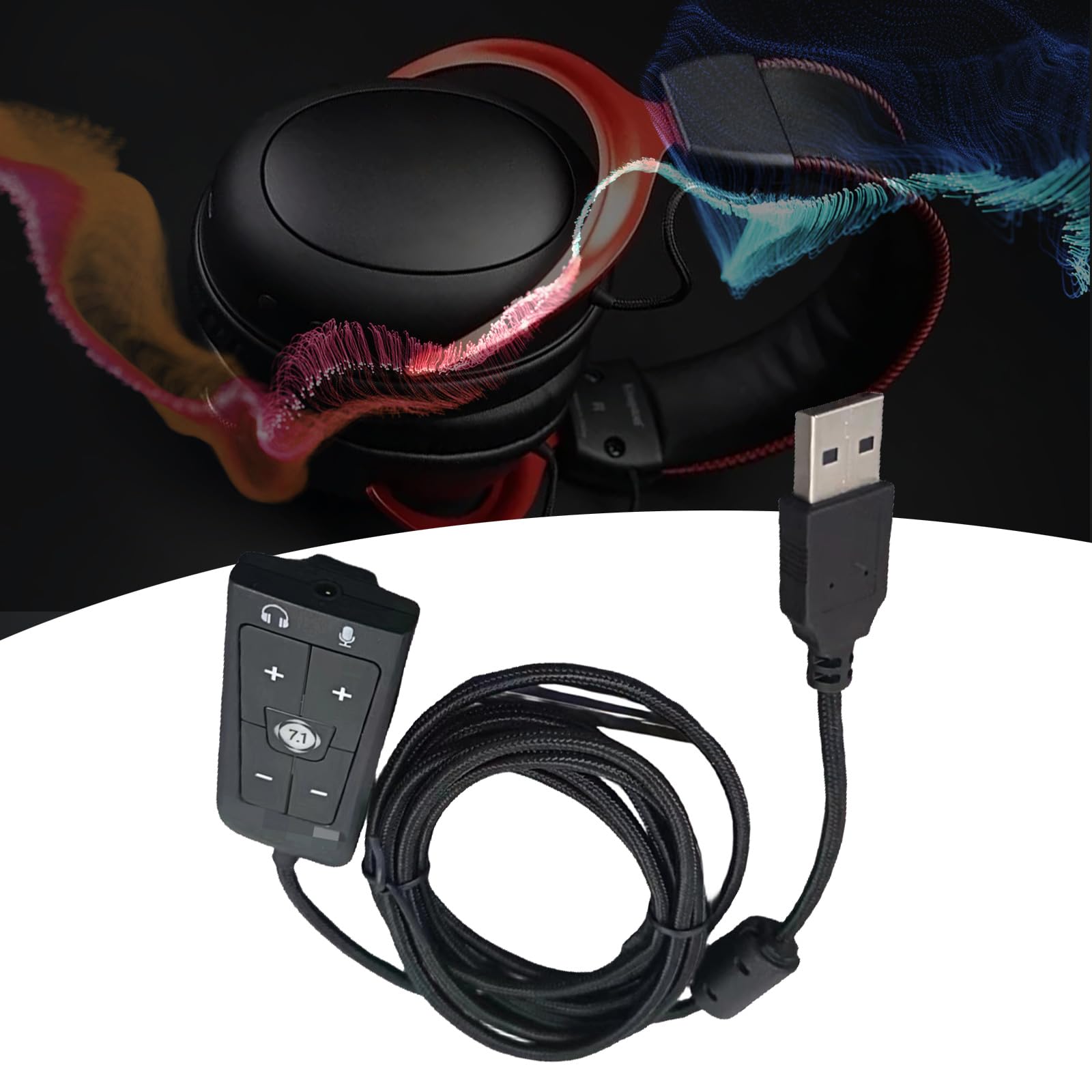 Sumérgete en un adaptador USB de sonido realista, tarjeta de sonido externa de 3,5 mm, conectores para auriculares Cloud2 7.1