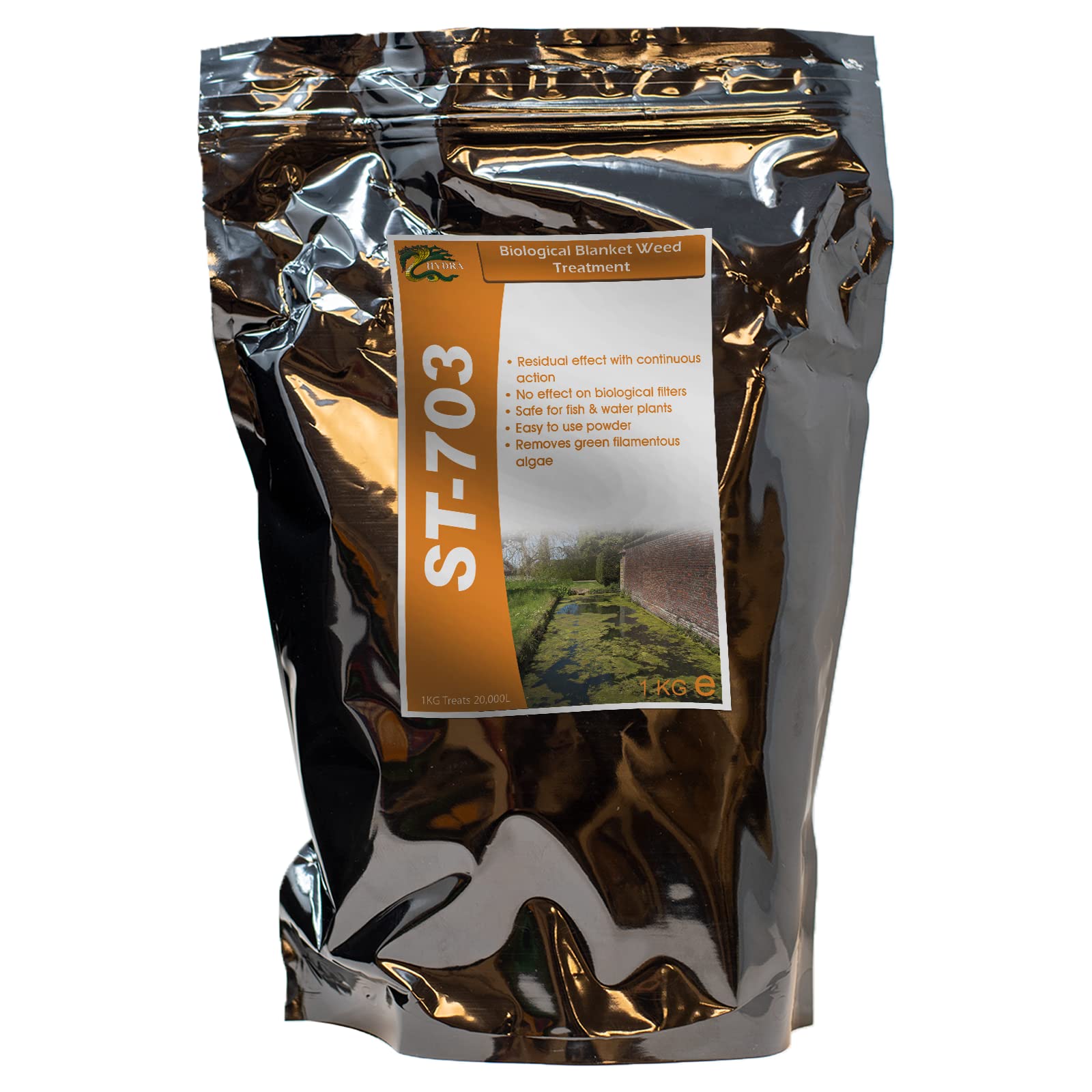 HYDRA Pond Algae Control ST703 1KG Treats up to 20,000 LITRES - Resistant Filamentous Algae Control Treatment