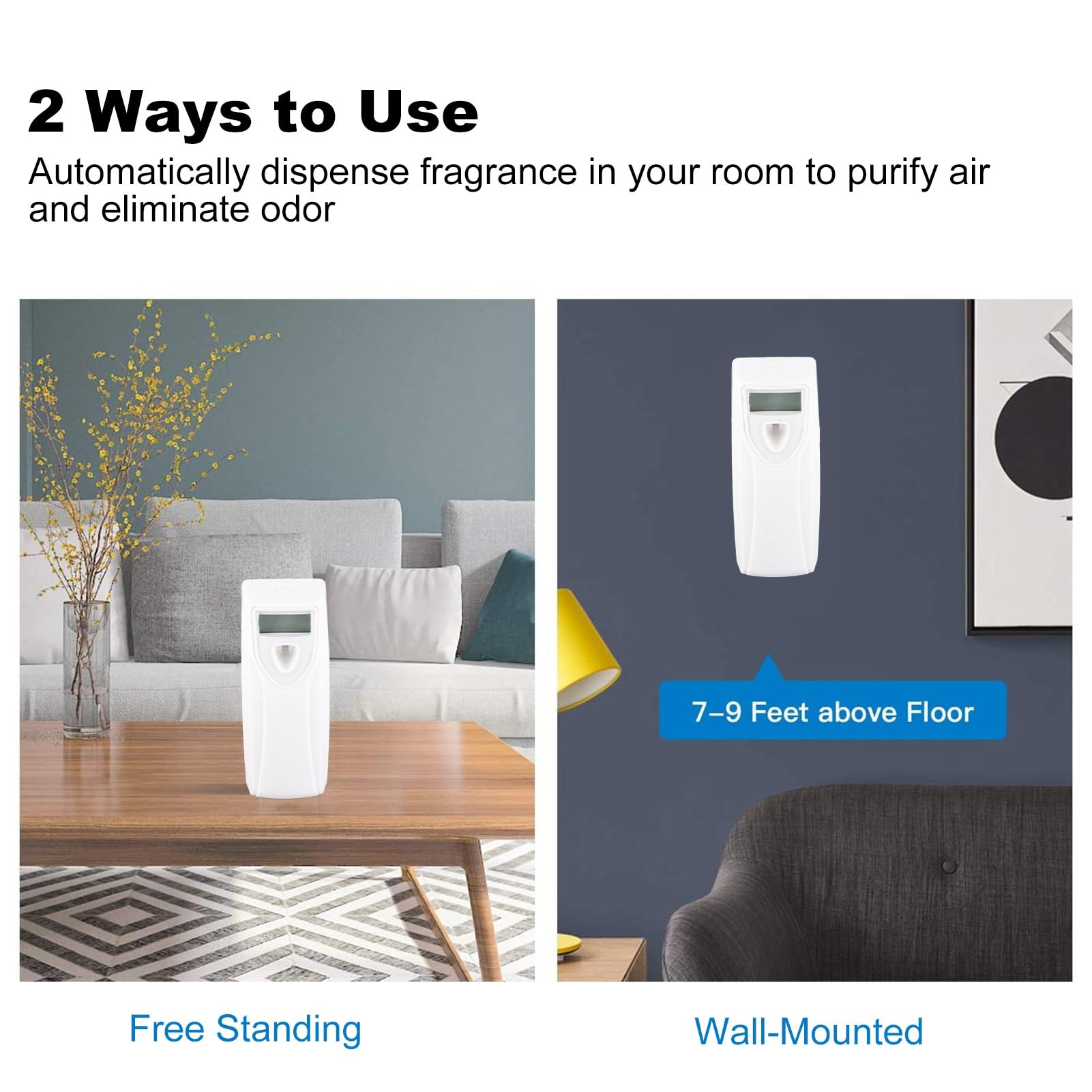 F&Y Dispensador automático de fragancias con Temporizador, ambientador de Pared, pulverizador de Perfume, máquina Blanca