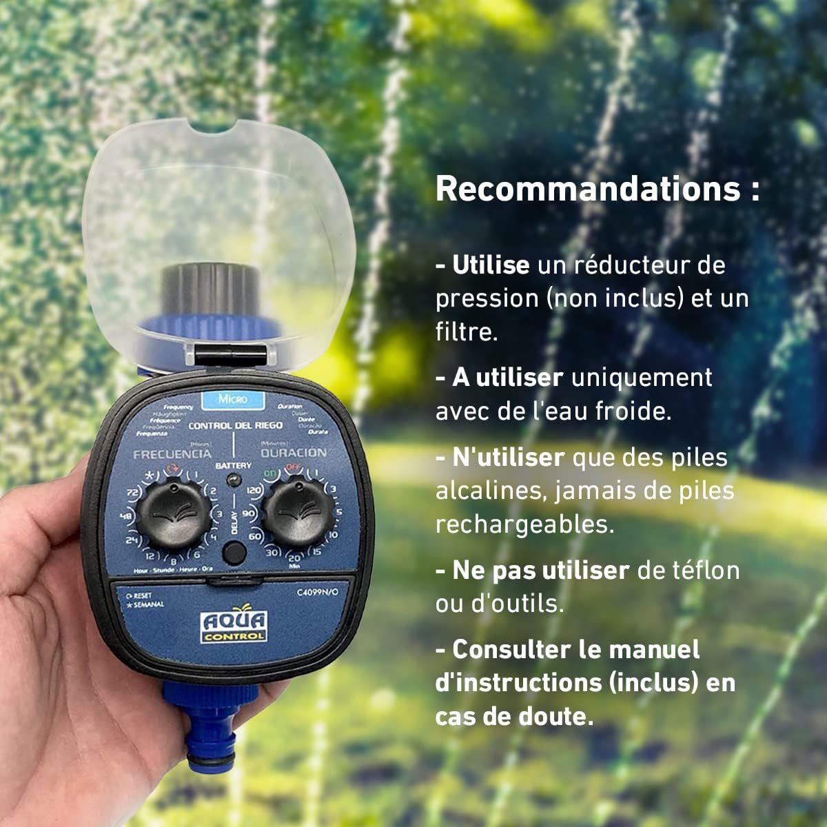 Aqua Control C4099O Programmateur d’Arrosage Pour Jardin, Pour Tout Type de Robinet, Ouverture à 0 Bar. Ancien C4099N          [Classe énergétique A] — vue 5