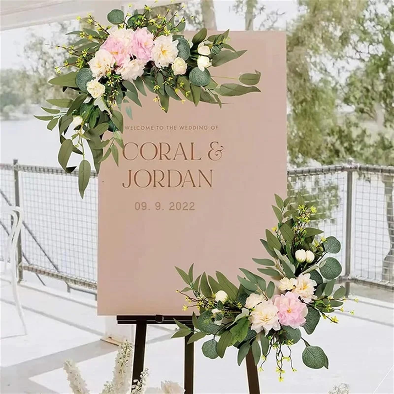 Kit Fiori Artificiali Per Arco Matrimonio 2 fiori for arco nuziale, artificiali romantici for tende trasparenti, cerimonia for pergolato, sedia da matrimonio(White)