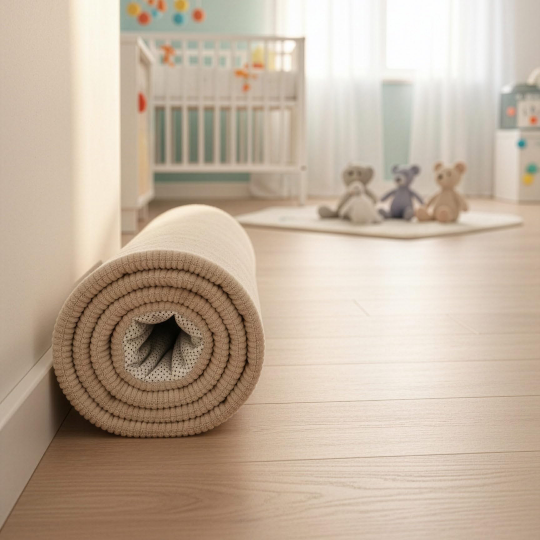 Sanosoft® Krabbelteppich für Babys – Samtweiche & Kuschelige Spielmatte – rutschfest, Schadstoffgeprüft & Öko-Tex zertifizierte Krabbelmatte (Motiv Afrika, 120x170cm)
