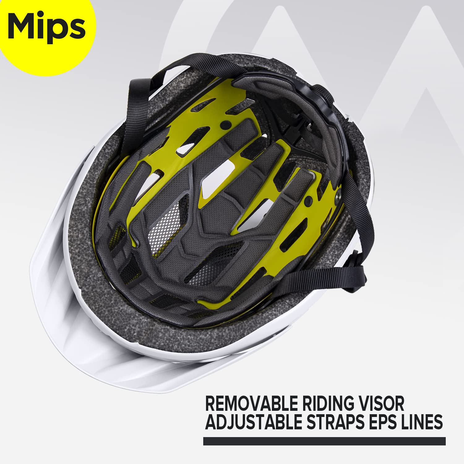 Outdoor Master - Casco de bicicleta para hombre y mujer – Modelo GEM con sistema MIPS, 25 tomas de aire, visera extraíble – Ajuste ajustable – Excelente para ciclismo y monopatín