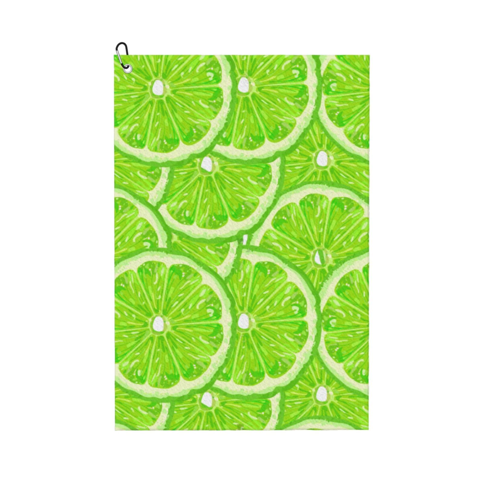 Hnnkloy Lime Green Pattern Lemon, 16x24 in Portable Waffle Golf Towels with Carabiner Clip for Golf Bag