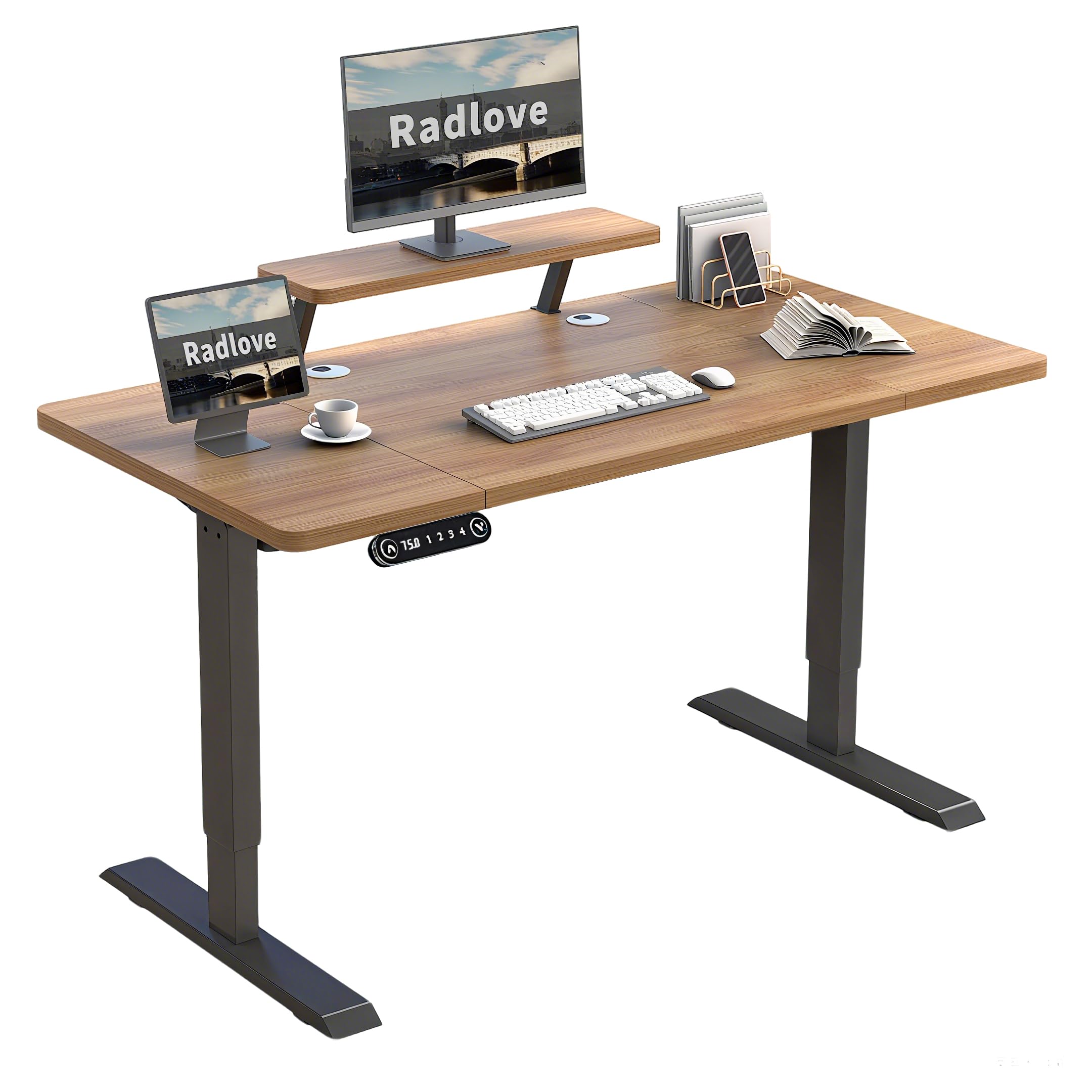 Radlove Schreibtisch Höhenverstellbar Elektrisch, Stehschreibtisch mit 4 Memory-Steuerung und Anti-Kollisions Technologie