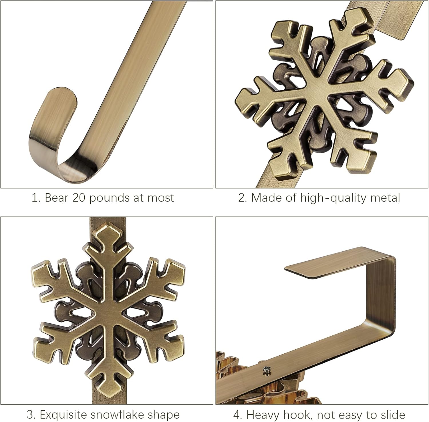 URATOT Christmas Bronze Metal Wreath Hanger 14.5 Inches Wreath Hook with Snowflake Interchangeable Icons for Front Door Heavy Duty Wreath Holder for Wreath Christmas Decorations : Home & Kitchen