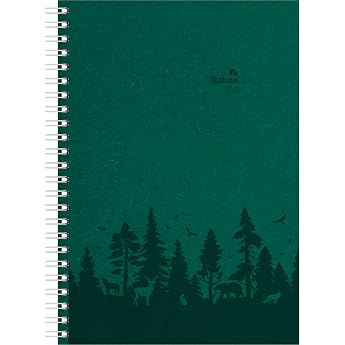 Alpha Edition - Weekly Planner Nature Line Forest Ring Binder 2026 - Pocket Calendar A5 15 x 21 cm with 128 Pages & Environmentally Friendly Textured Paper Weekly Planner with Monthly Overviews