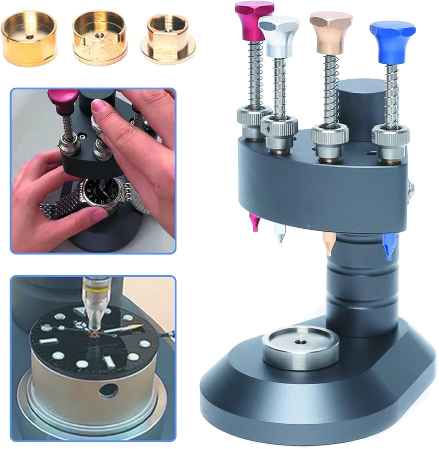 Watch Hand Setting Tool Kit - High Precision 4 Pin Tools with Steel & Acrylic Needles for Accurate Timepiece Restoration and Repair