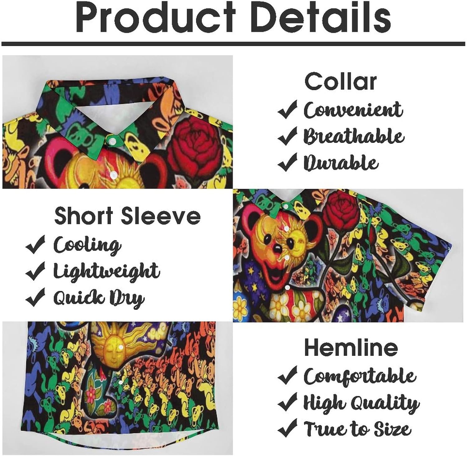Men Shirt Button Down Short Sleeve Casual Lapel Collar Bowling Hawaiian Beach Aloha Summer Pocket Funny Graphic - Image 7