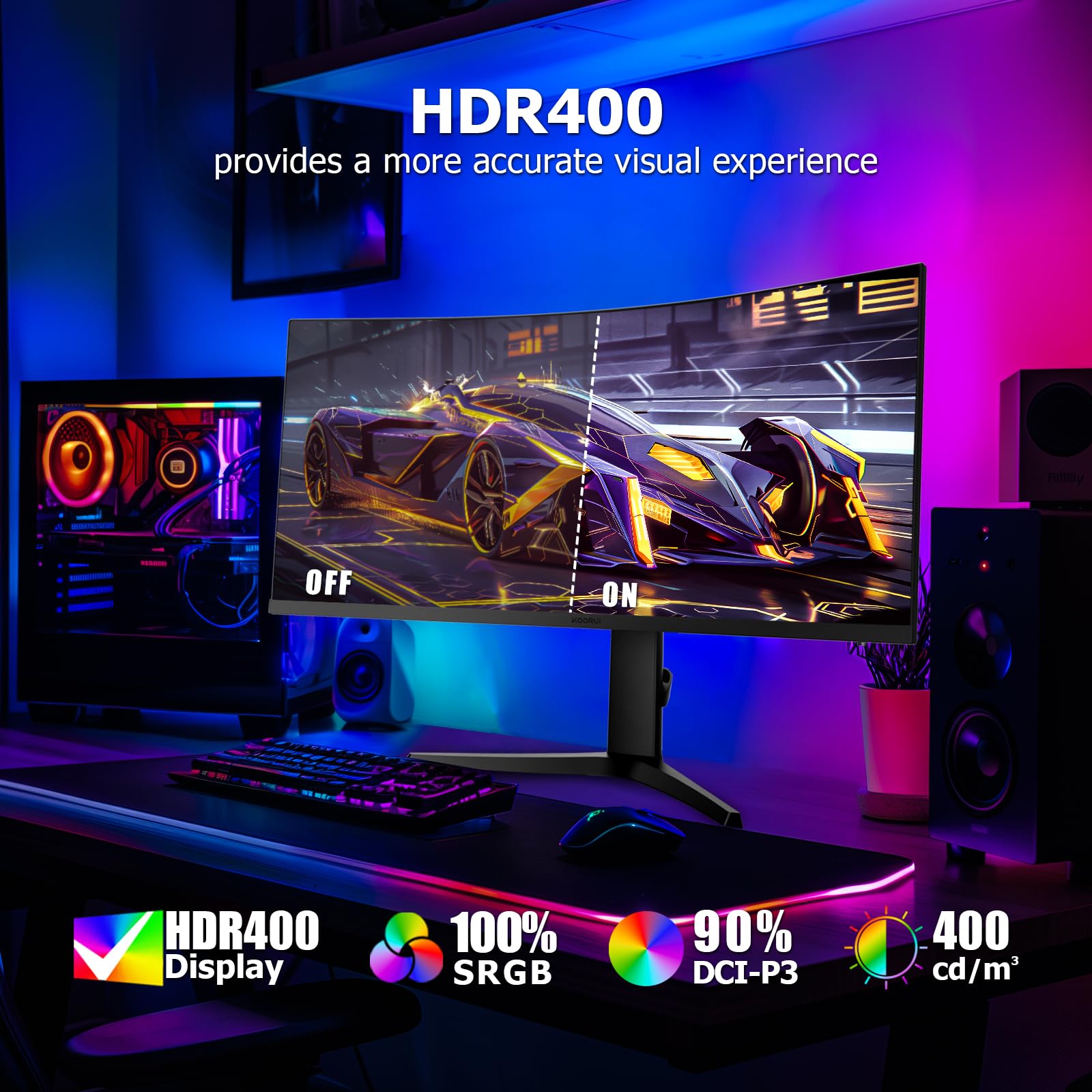 Amazon.com: KOORUI 34 inch ultrawide Curved Monitor Gaming Monitor