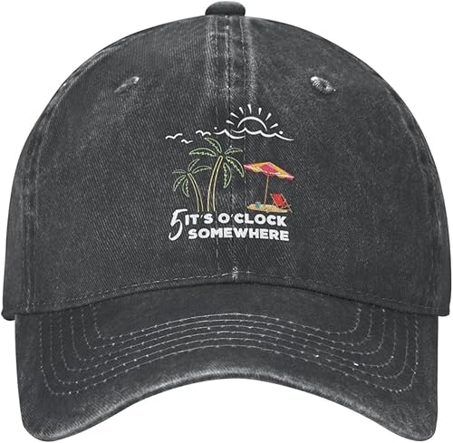 5 Oclock Somewhere Hat It is 5 Oclock Somewhere Hat Men Baseball Hat with Design Hats