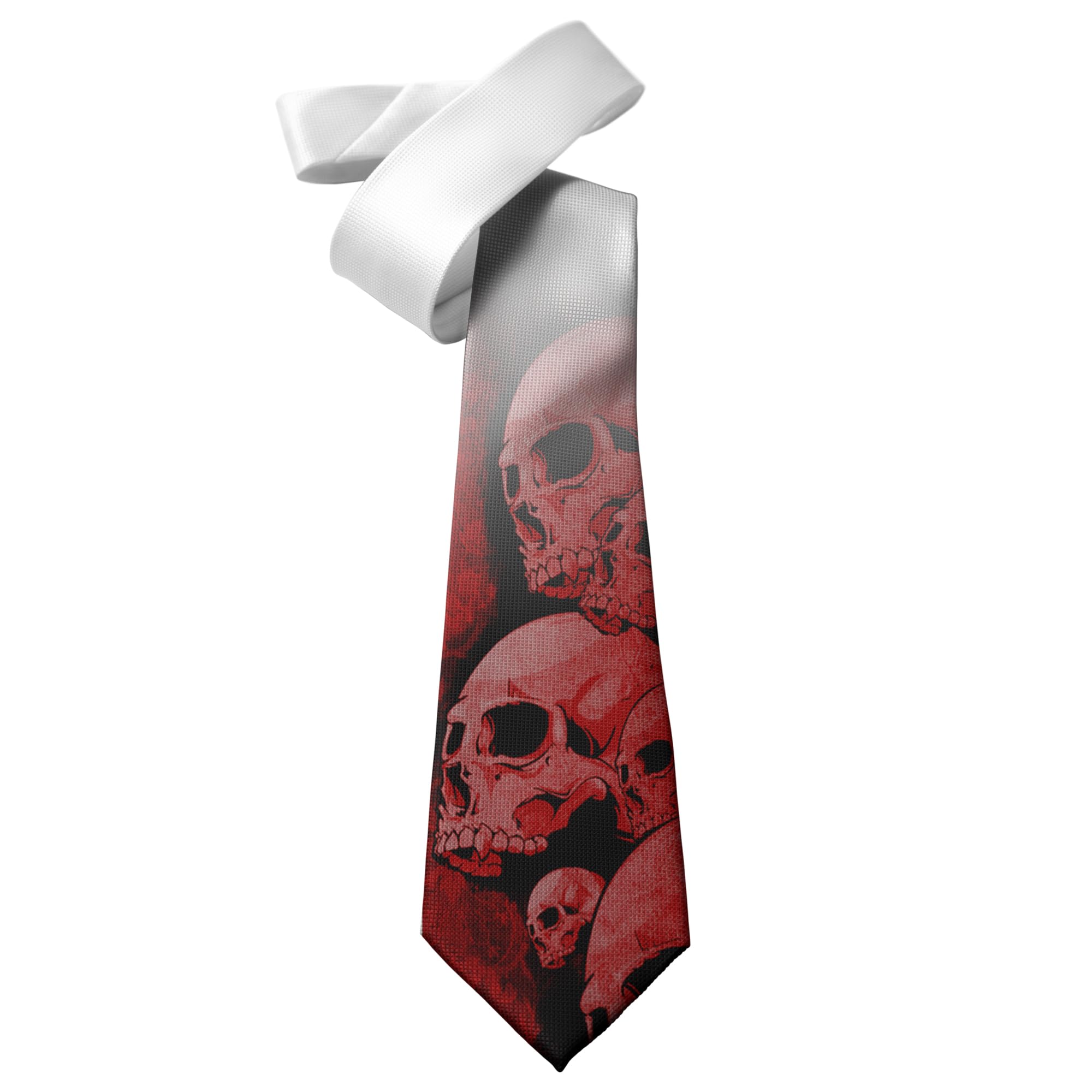 Shopquality4u Men's Multicoloured Skeleton Red Skulls Gothic Emo Goth Art Printed Neck Tie - Silk/Polyester - Great Gift - Half Tie Print