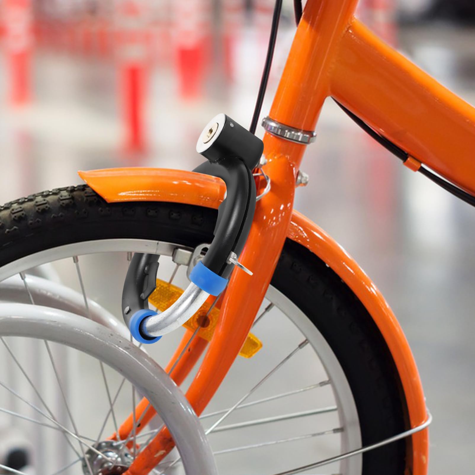 Lucchetto Antifurto per Bicicletta Rotondo in Acciaio Inox Nero | Set 1 Pezzo con Chiavi e Supporto, per Mountain Bike e Scooter Elettrico, Uso Outdoor e Cycling
