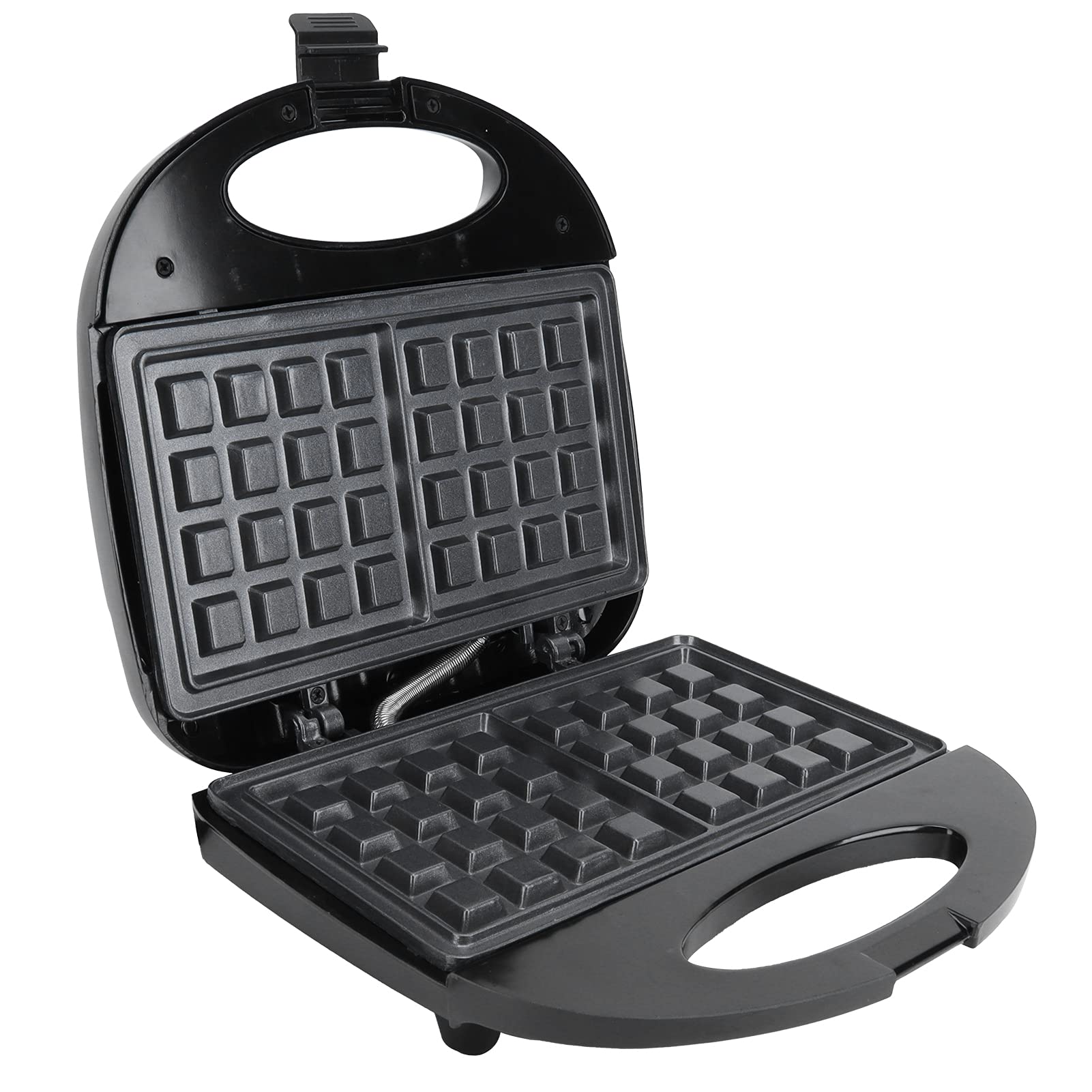 Portable Sandwich Maker, 750W Electric Panini Press Grill Waffle Maker with Non-Stick Plates, Easy to Clean Bread Toaster for Breakfast, Lunch, Desserts, Home Camping- Black-image-45