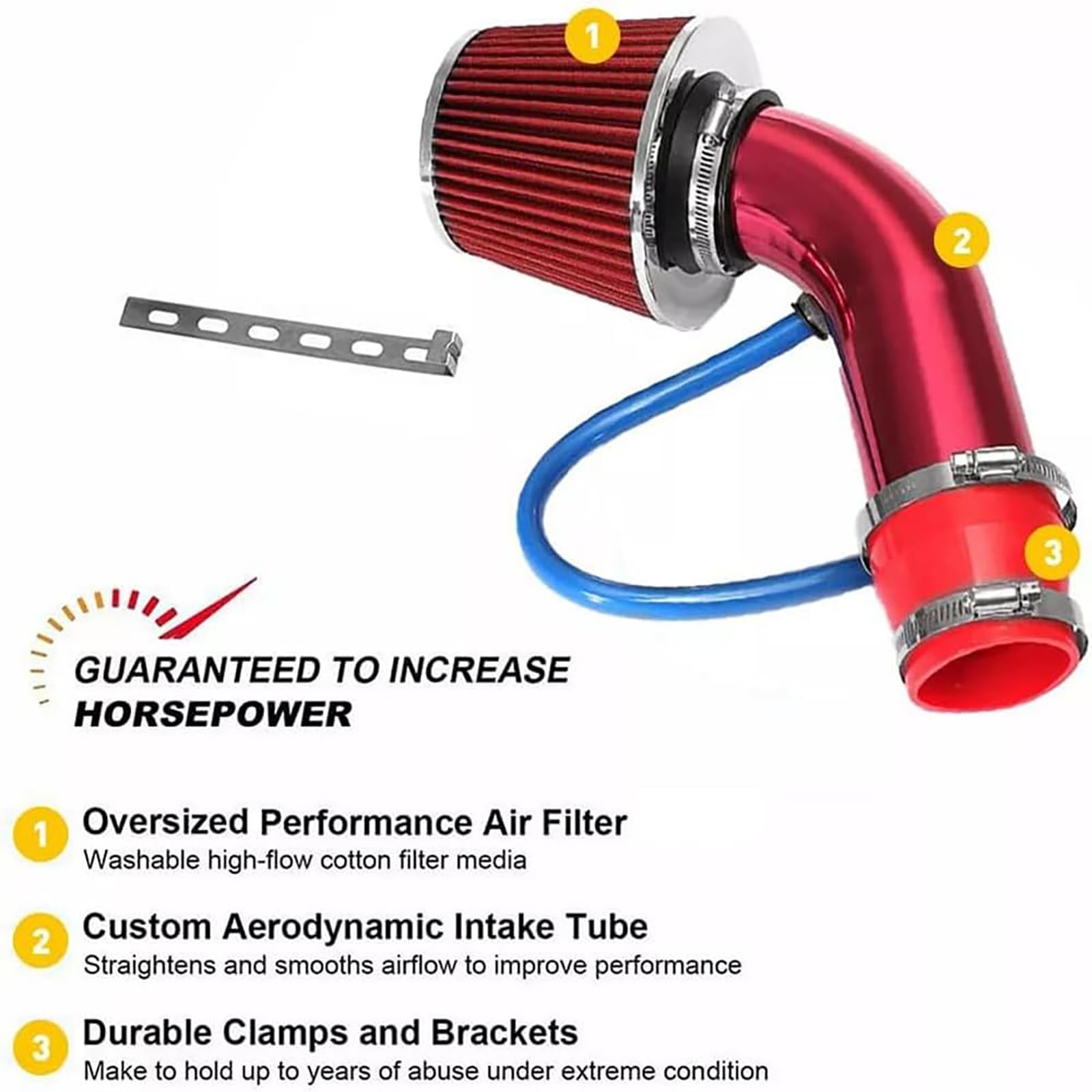 Kit Admission Directe pour Opel Astra H/G/J/Insignia/Mokka/Zafira/Corsa/Vectra OPC Filtre à Air Sport Haute Performance 76mm 3" Tube d'Induction Air Froid Puissance Moteur,C