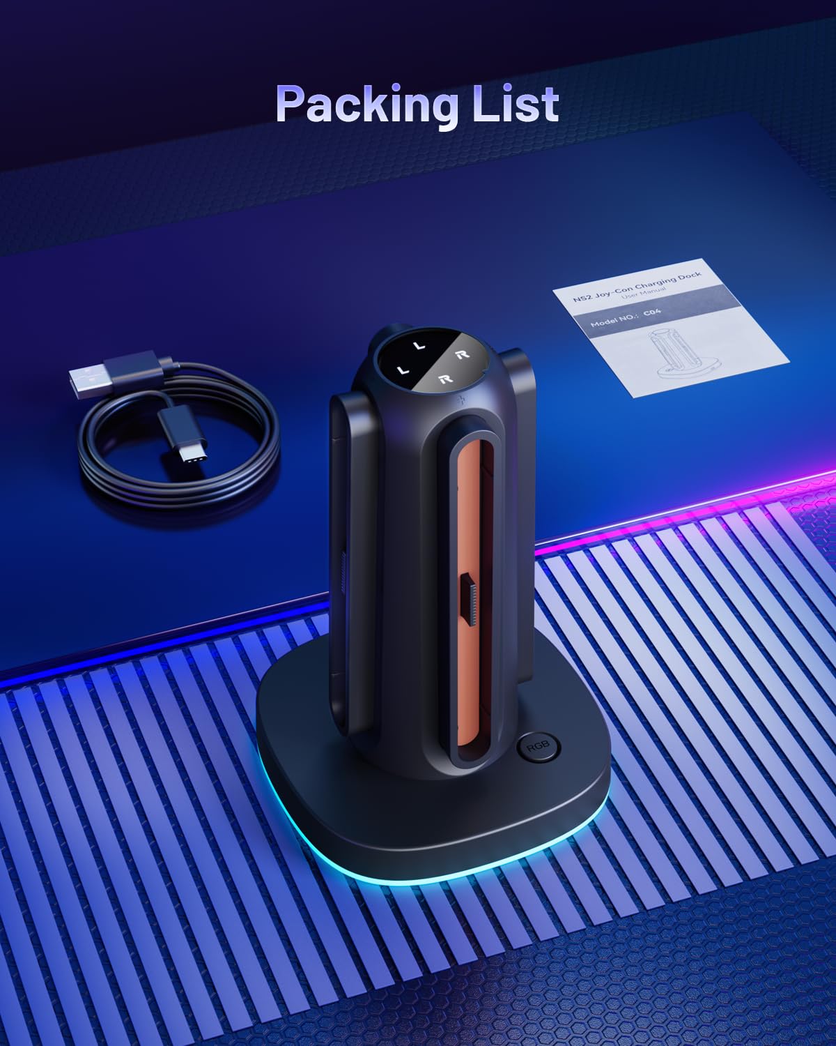 Chargeur Poignée Maecker pour Switch 2 Quai de Charge pour Switch 2 Station Joycon pour Switch 2 Accessoires 2025
