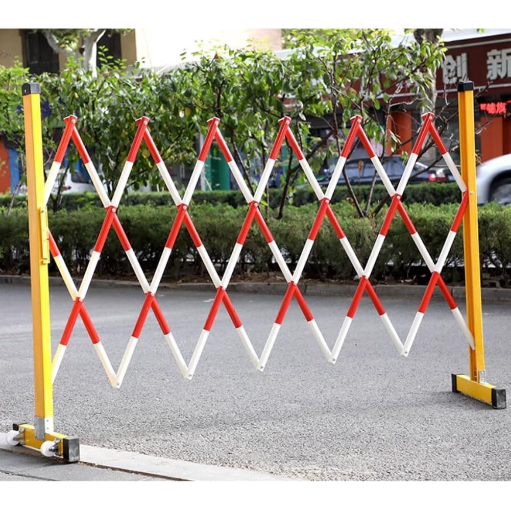 Genérico Barreras de tráfico móviles Extensibles con Ruedas – Valla de Seguridad Industrial retráctil Ajustable, Puerta de Acceso roja para gestión de visitantes y Control de multitudes, solución de