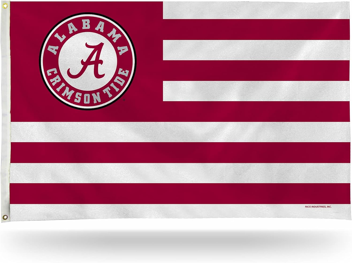 Rico Industries NCAA Alabama Crimson Tide Stars & Stripes 3' x 5' Banner Flag Single Sided - Indoor or Outdoor - Home Décor