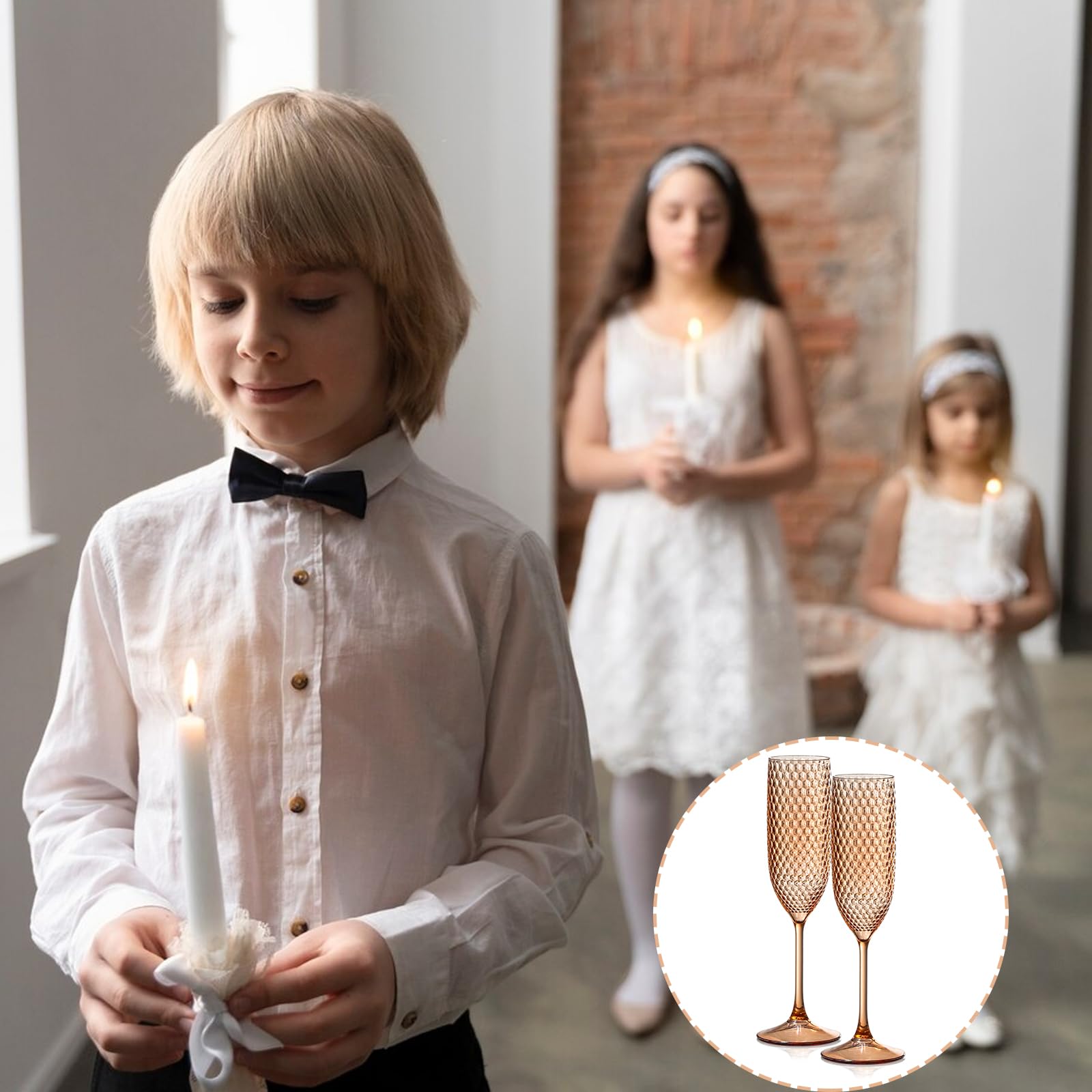 Champagnergläser aus Kunststoff, Rotgold, unzerbrechlich, für Hochzeit, Toastgläser, Diamant-Weingläser, kristallklar, Party, Weinbecher, Vintage-Trinkgläser, 156 ml, für Brautparty, 24 Stück