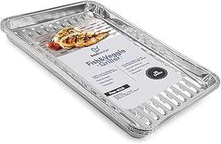 Bold Butcher Grill Liners Disposable Aluminium | 25-Pack Grill Pans for Outdoor Grill | BBQ Broiler Pans | Grilling Trays | Grill Drip Pan | Tray Liner Set of 25
