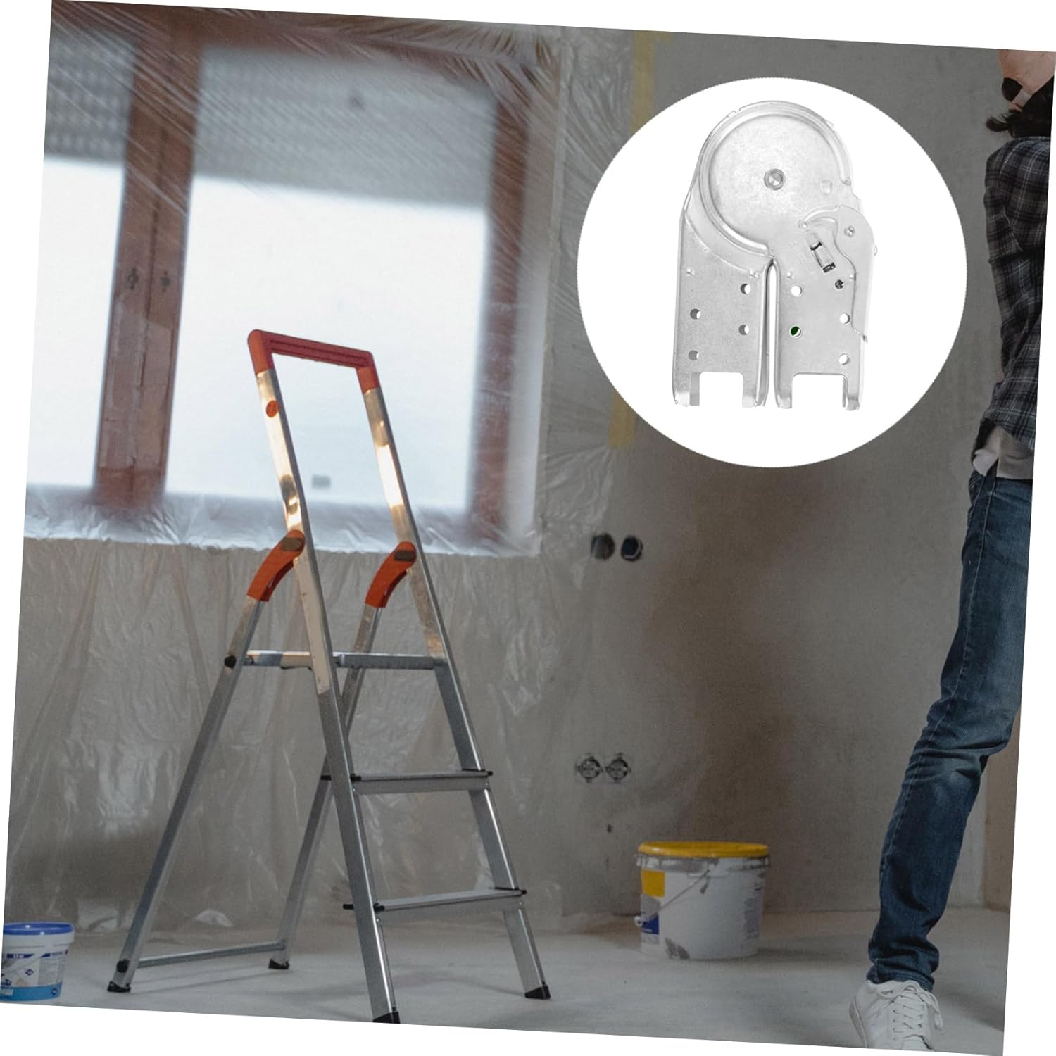 Folding Ladder Hinge Multi-Functional Lightweight Step Ladder Adapter Design for Easy Installation and Storage
