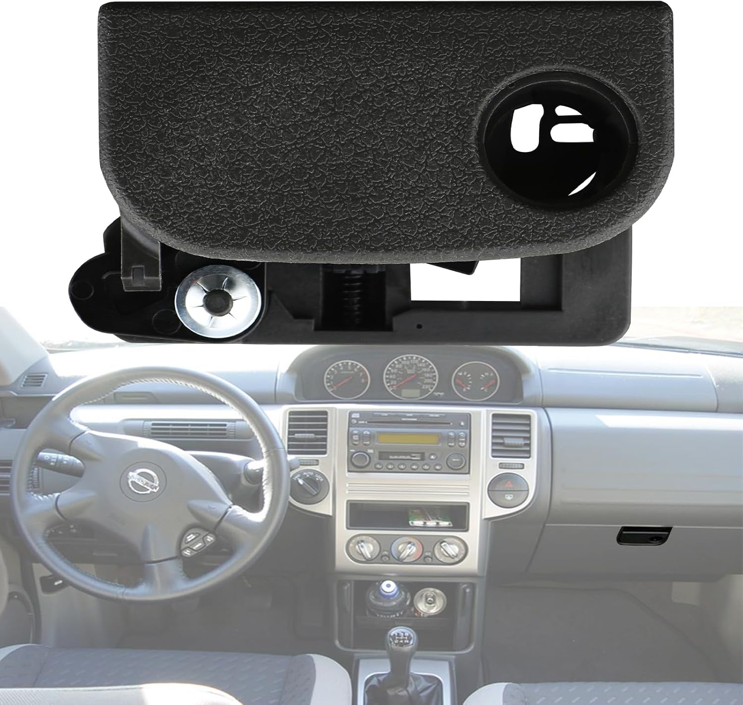 Osompar Glove Box Lock Latch Lid Handle Assy Gray Compatible with 2003 2004 2005 2006 2007 Nissan X-Trail T30 Replaces 68630-EQ300