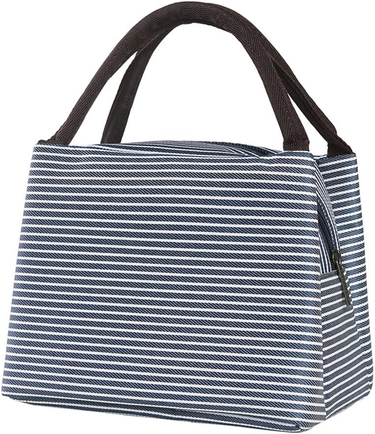 XYBH Isolierte Lunchbag Lunchbox Einkaufstasche Kühltasche für Männer Frauen Erwachsene Kinder Wasserdichte Oxford-Stoff-Picknick-Kühltasche (21 * 17 * 16 cm) (Blau Weiß)