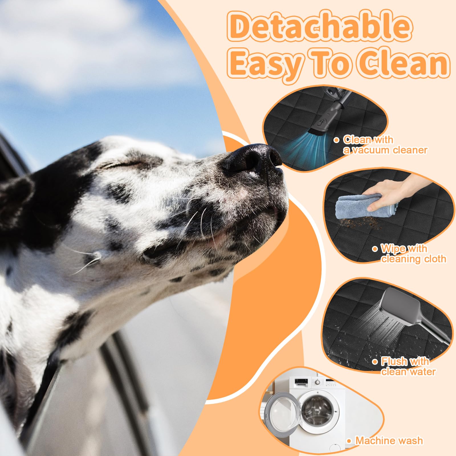 Protector de Asiento para Mascotas, Funda Coche Perro | con Ventana de Malla Visible y Protección Lateral para la Mayoría de Coches, SUV