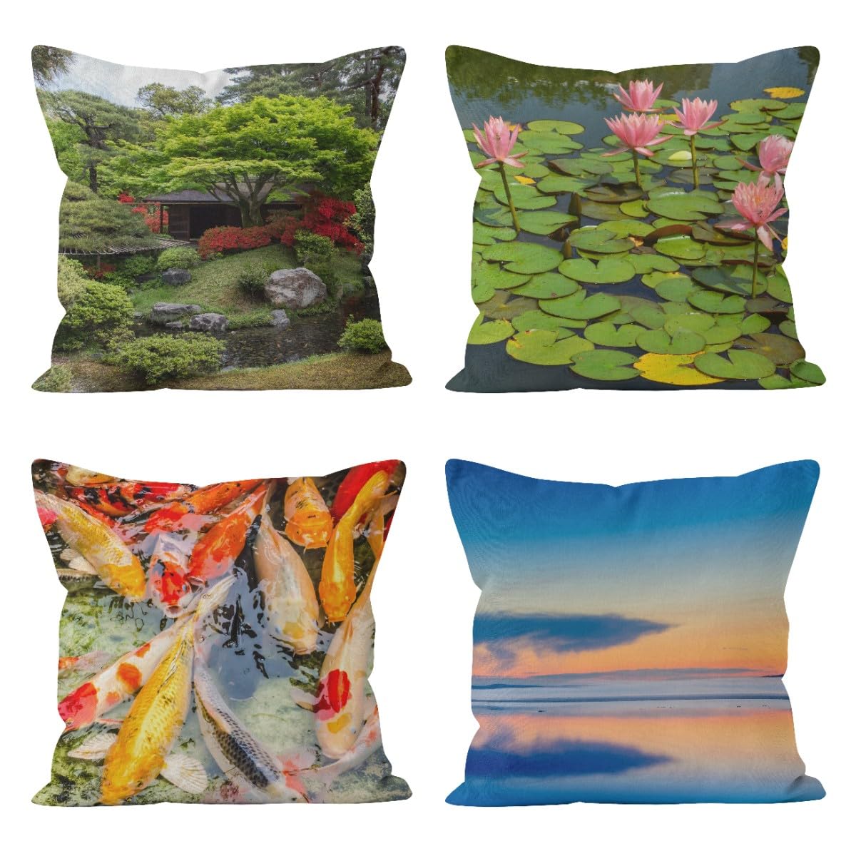 Linge housses de coussin lin de qualité supérieure CEVAN 4Pcs