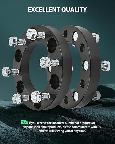 Miniatura 4 de SCITOO 4 espaciadores de rueda de 1 pulgada, 6 x 5.5 de diámetro de 4.252 in, pernos de 12 x 1.5 y 6 lengüetas, adaptadores para Toyota para Tacoma