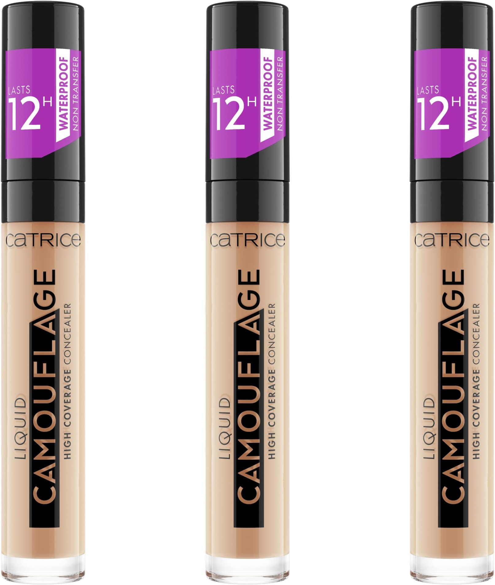 Catrice Liquid Camouflage High Coverage Concealer (3 x 5 ml), Liquid Makeup Concealer Pen, Waterproof, 12 Hours Coverage No. 015 Honey