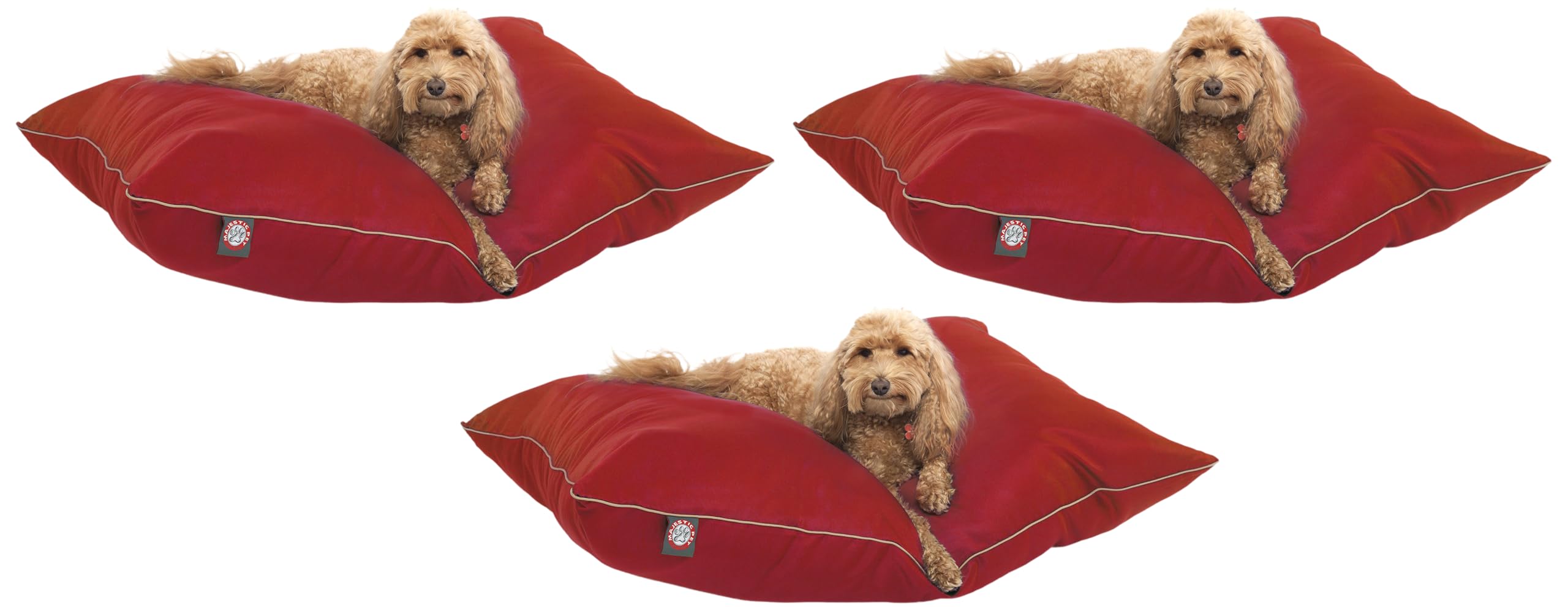 Majestic Pet 28-Inch by 35-Inch Super Value Pet Bed Medium, Red (Pack of 3)