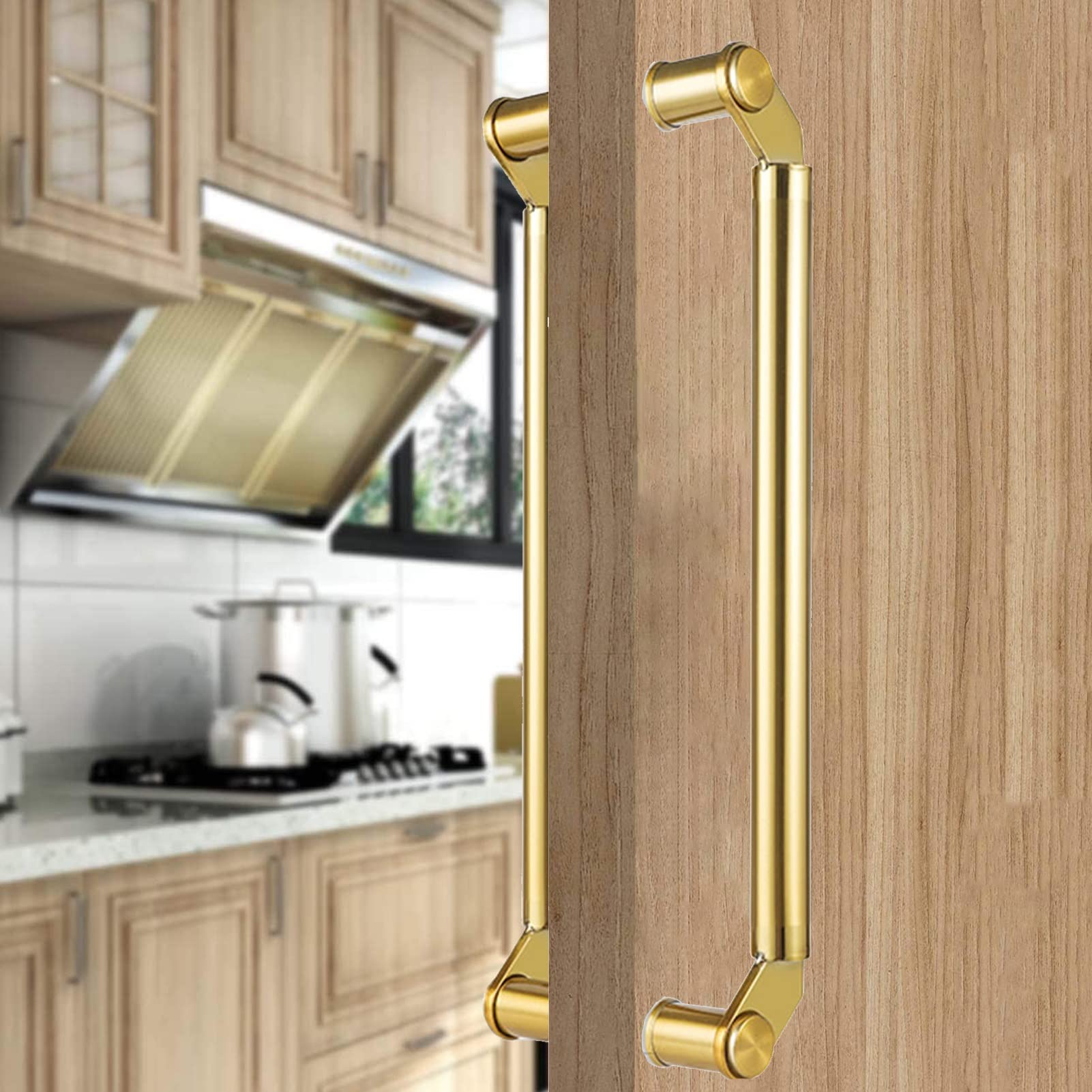 MXXQRHF Gold H Shape Sliding Door Handle - Double Sided Pull Handle for Entry Barn & Modern Shower Glass Doors - 47inch (60cm/24inch) - Stylish & Durable Design